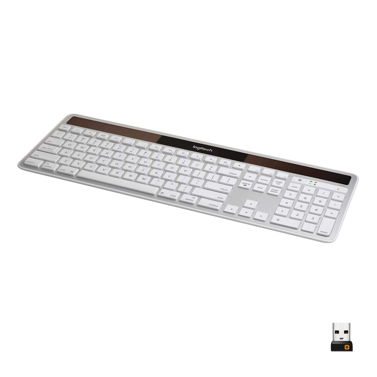 Logitech K750 Wireless Keyboard- Solar Recharging, Mac-Friendly, 2.4GHz Wireless - Silver