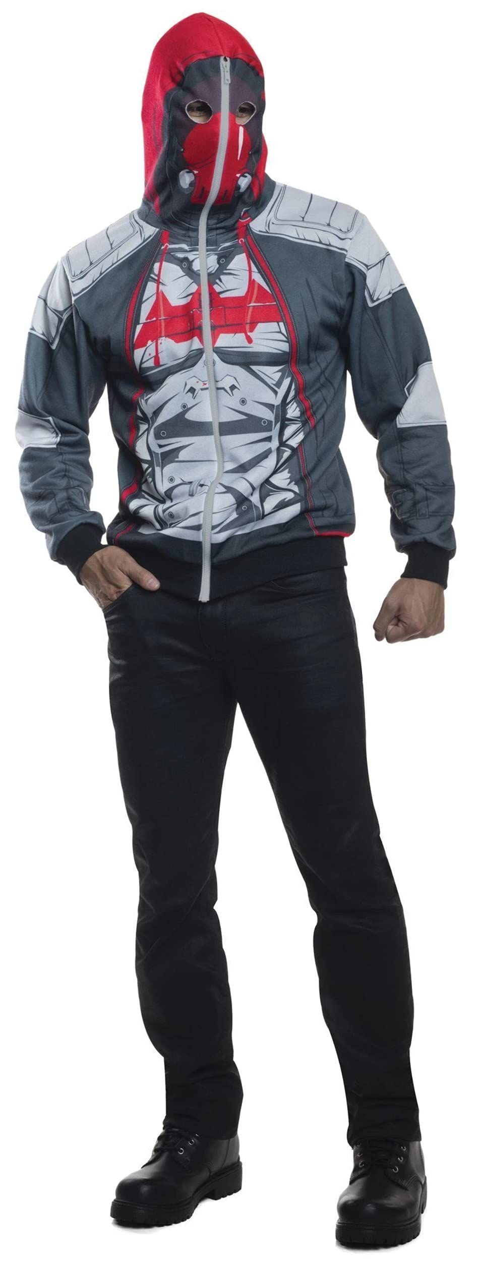 Rubie's Men's Arkham Knight Red Hood Hoodie, Multi, Large