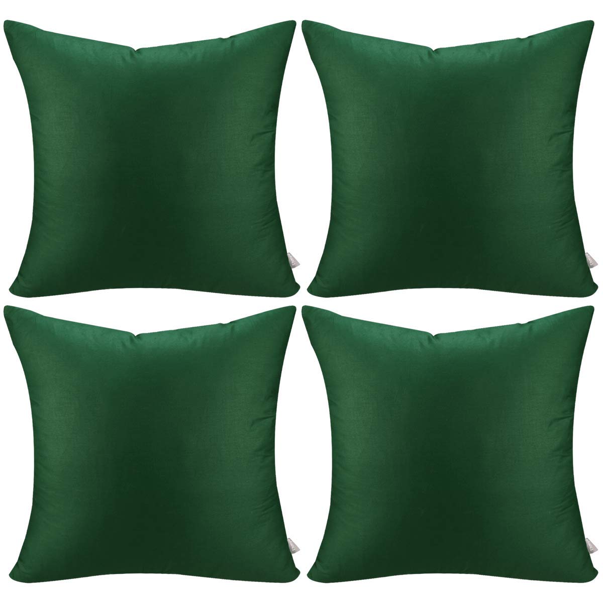 Thmyo 4-Pack 100% Cotton Comfortable Solid Decorative Throw Pillow Case Square Cushion Cover Sublimation Blank Pillow Covers DIY Throw Pillowcase for Sofa Couch(26x26 inch/ 66x66cm,Christmas Green)