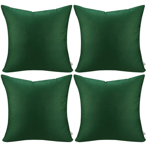 Thmyo 4-Pack 100% Cotton Comfortable Solid Decorative Throw Pillow Case Square Cushion Cover Sublimation Blank Pillow Covers DIY Throw Pillowcase for Sofa Couch(26x26 inch/ 66x66cm,Christmas Green)