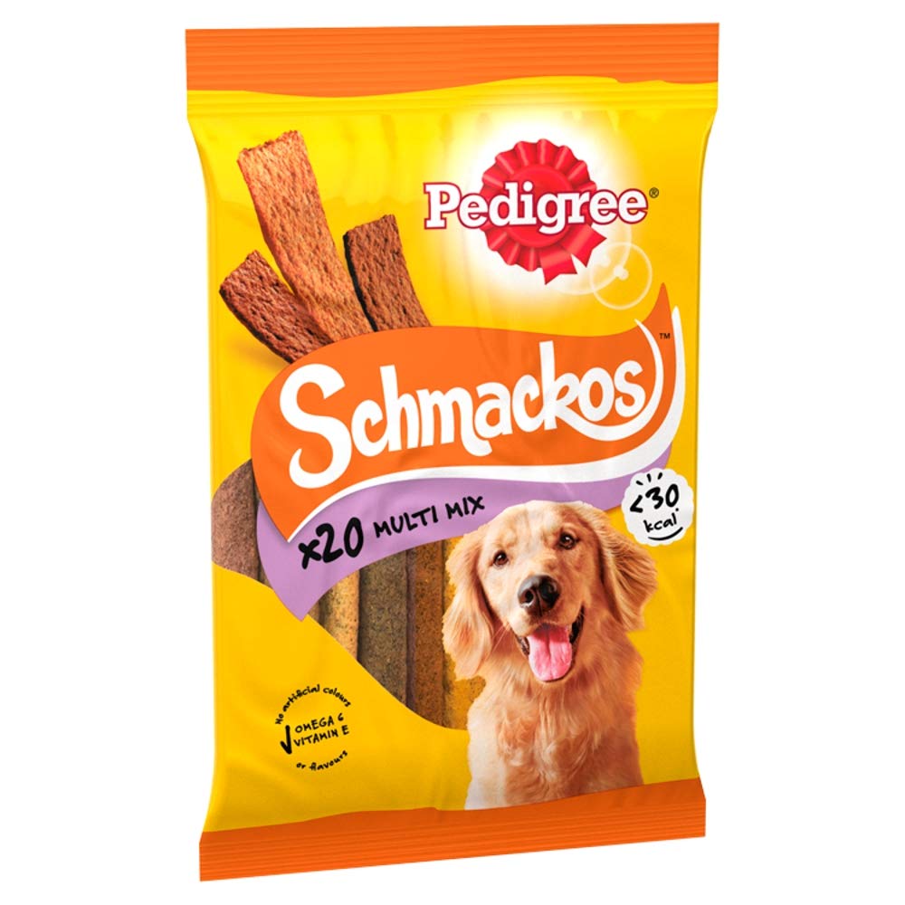 Pedigree Schmackos Dog Treats Meat Variety, 20 Sticks, 144g