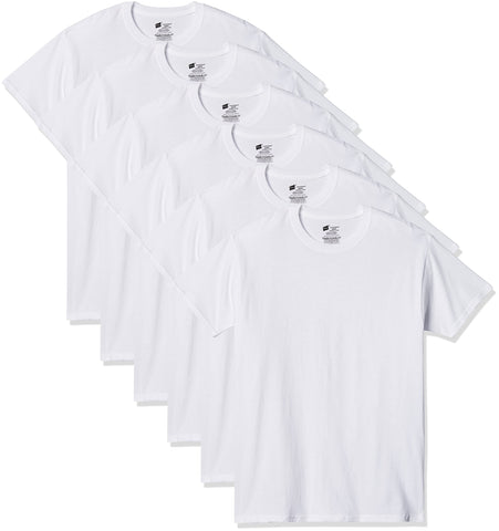 Hanes Men's FreshIQ Crew T-Shirt 6 Pack XXL White