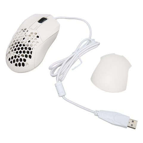 Naroote Honeycomb Gaming Mouse,RGB Backlight 6 Programmable Buttons 7200 DPI Lightweight Ergonomic Wired Gaming Mouse Gaming Mouse Wired Black Gaming Mouse for PC (White)