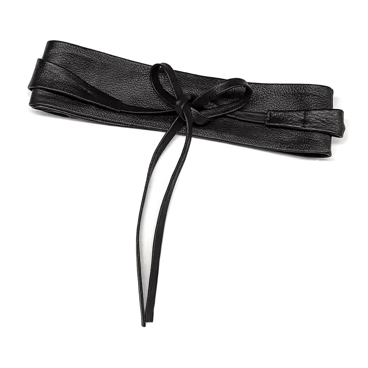 Women's Obi Belt, Faux Leather Belt, Wide Obi Belt, 220 cm Long, Adjustable for All Sizes, Perfect for Dresses and Tunics, Elegant and Versatile Style, Black, 220 cm