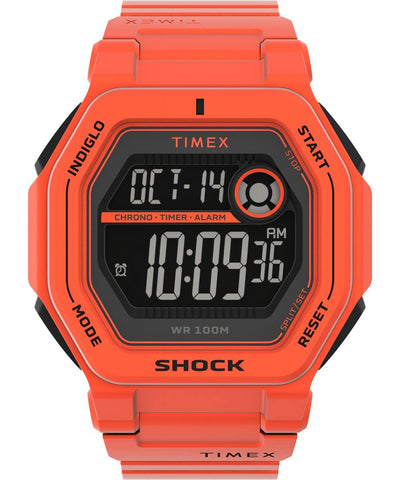 Timex Men's Command Encounter 45mm Watch - Orange Strap Digital Neg Display Dial Orange Case