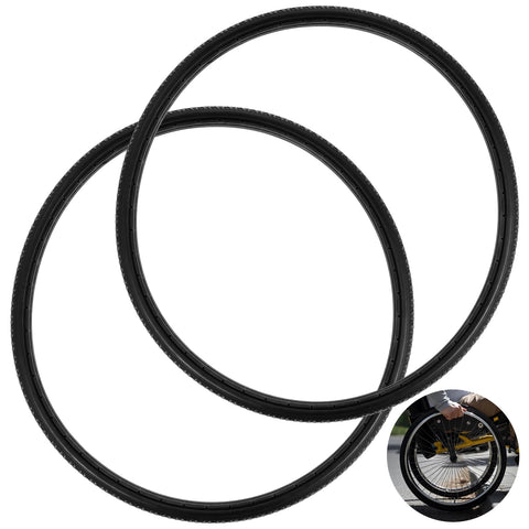 2 PCS Wheelchair Rear Wheel Solid Tires, 24 x 1-3/8" PU Non-Pneumatic Tires, Wheelchair Solid Tires with 2 PCS Crowbars,Suitable for Manual Wheelchair Tire Replacement