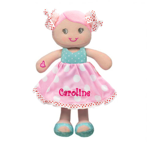 DIBSIES Personalized Hearts & Bows Snuggle Doll - 11 Inch