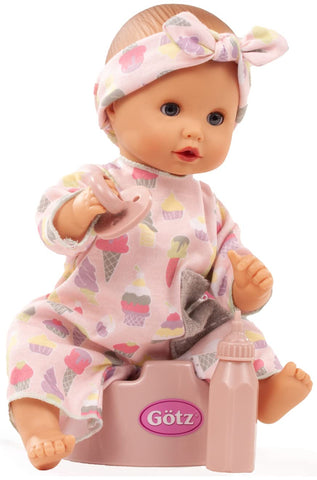 Gotz Sleepy Aquini Popsicle - 13" Drink & Wet Bath Baby Girl Doll with Potty, Bottle and Pacifier