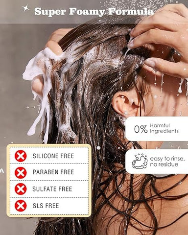 SAPHUS 6Pcs Shampoo Bars for Hair, Sulphate Free, Plastic Free, Blue