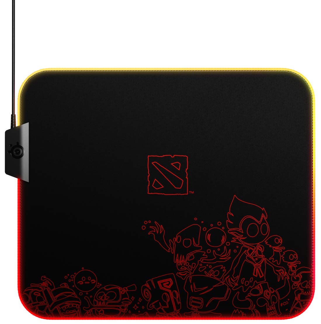 SteelSeries QcK Prism Cloth - Gaming Mouse Pad - 2 zone RGB lighting - Medium - Dota 2 Edition