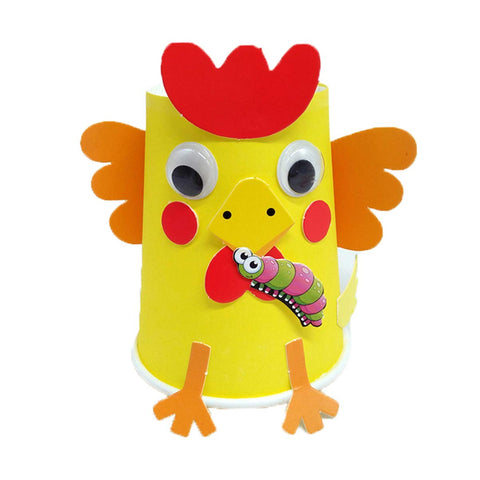 1 Set Diy Wiggle Eyes Paper Plate Art Kit Educational Toys for Kids Preschool Diy Paper Animal Wiggle Paper Plate Crafts Animals Kids' Stickers Education Toys Child Suite Paper Cup