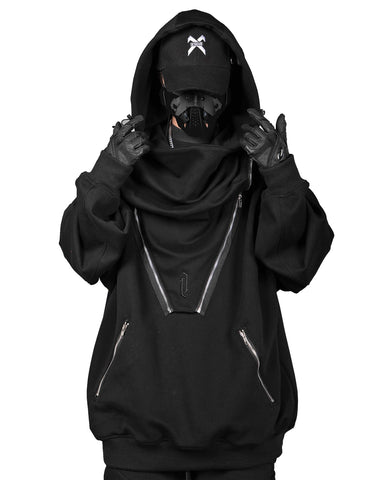 Niepce Inc Japanese Streetwear Hoodie for Men (as1, alpha, m, regular, regular, Standard, Black1)