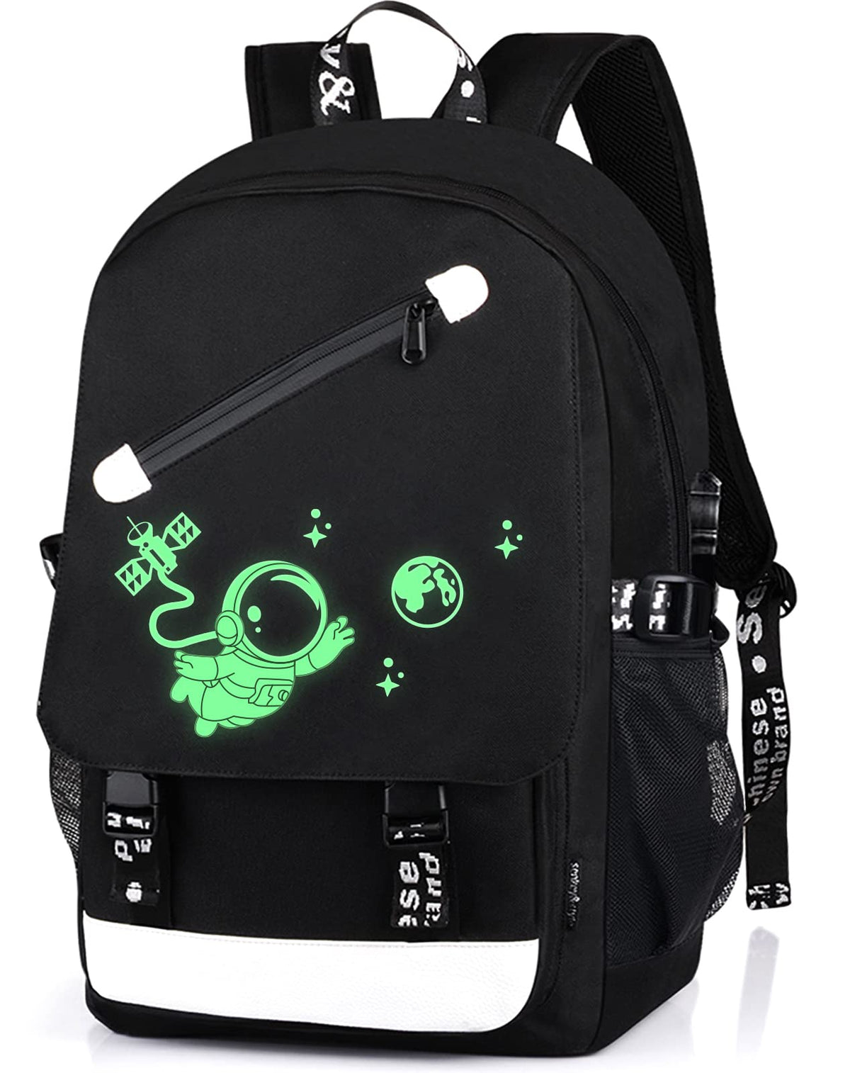 FEWOFJ Anime Astronaut Backpack for Boys, School Bags Glow Bookbags for Teenagers