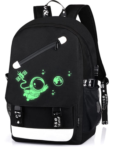 FEWOFJ Anime Astronaut Backpack for Boys, School Bags Glow Bookbags for Teenagers