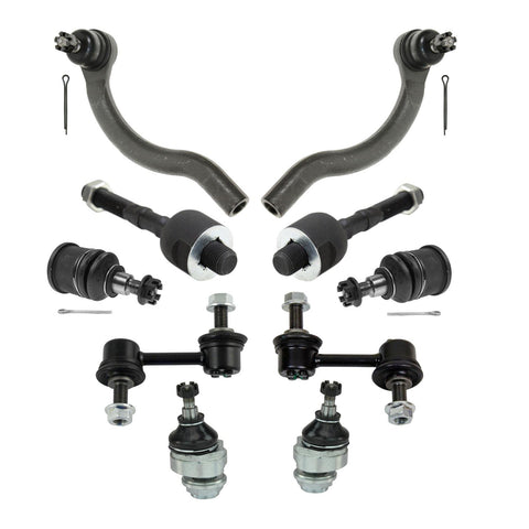 TRQ Front Steering & Suspension Kit Ball Joint Sway Bar Stabilizer Link Tie Rod Compatible with 2003-2007 Honda Accord