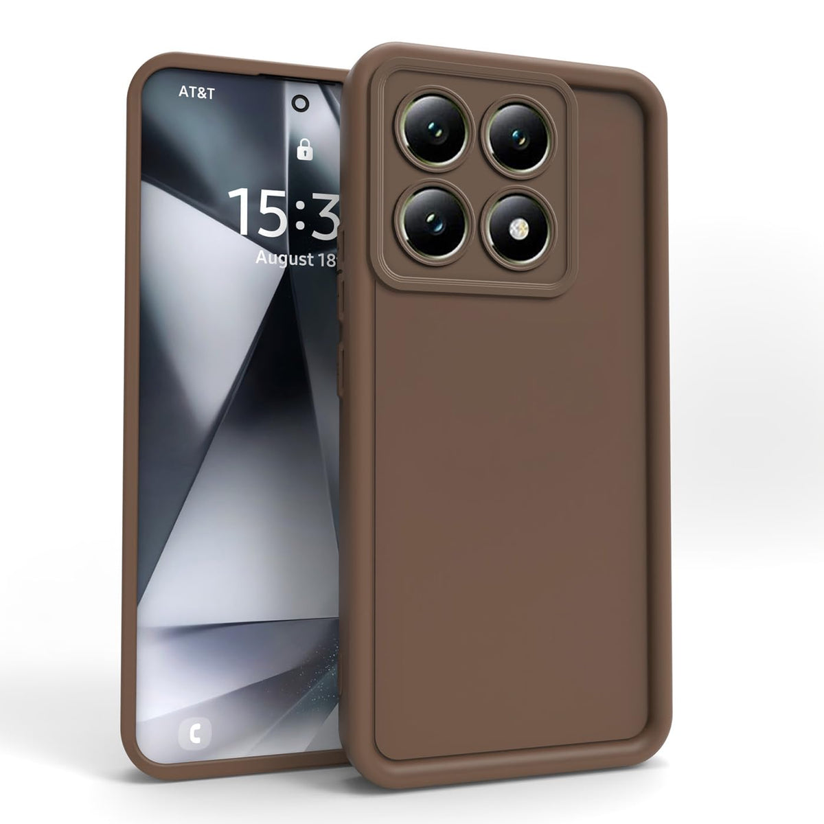 PanXCase Case for Xiaomi 14T - Silicone Fit Lightweight Slim Soft Elegant Design, Camera Protection Shockproof Ultra Thin Bumper Cover (Brown)