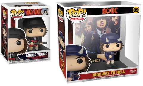 Funko Angus Young Pop! Rocks and AC/DC - Highway to Hell Pop! Rocks Albums Combo Set of 2