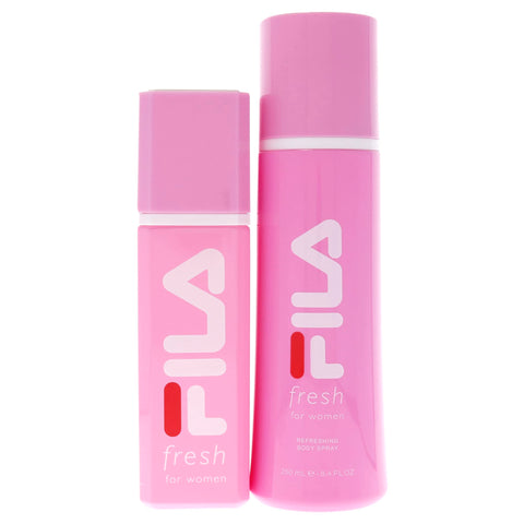 Fila Fragrance Giftset for Women - Cool, Clean And Refreshing Fragrance And Body Mist - Extra Strength, Long Lasting Scent Payoff - Trendy, Rectangular, Streamlined, Portable Bottle Design - 2 Pc