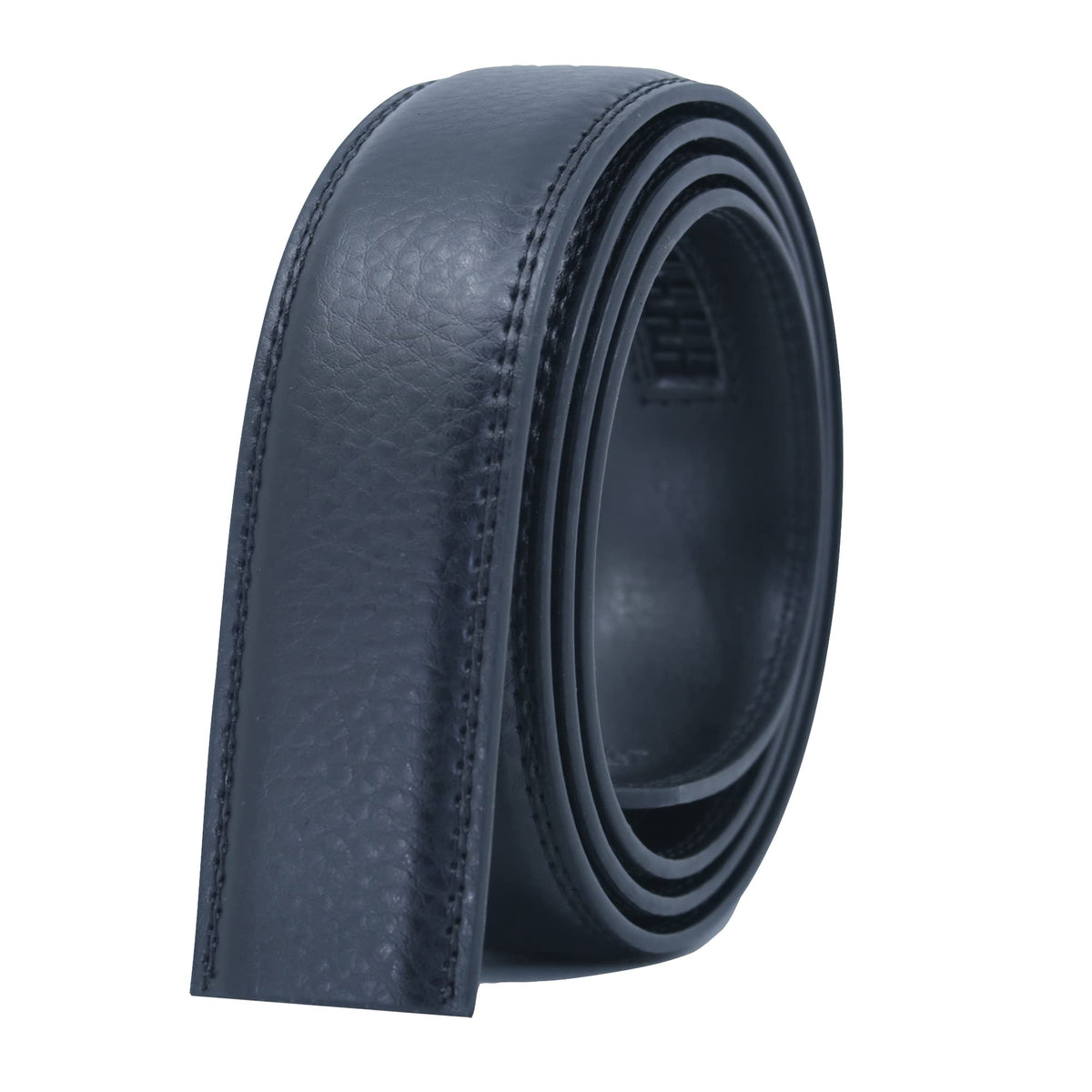 COTIDI Men's Automatic Leather Ratchet Belt without Holes 35mm Wide without Buckle, Black H20, 120 cm