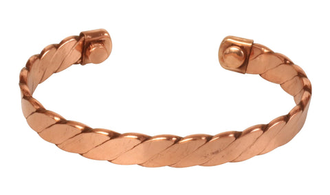 Touchstone Copper Handcrafted Beautiful Braided Magnetic Hand Forged With Solid And High Gauge Braided Pattern Minimalistic Elegance Pure Copper Bracelet In Natural Tone.