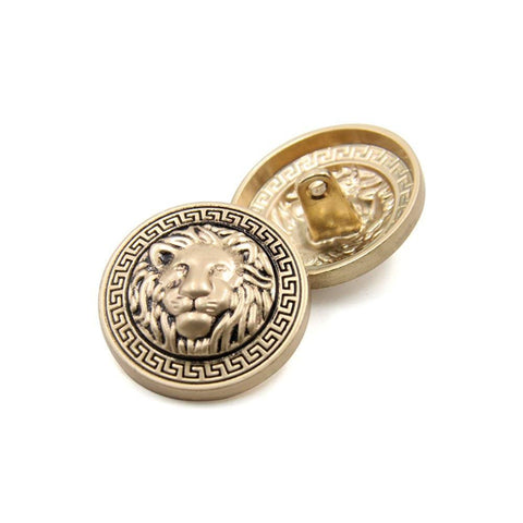 10PCS Clothes Buttons - Fashion Lion Head Sewing Button Round Shaped Metal Button Set for Men Women Blazer, Coat, Uniform, Shirt, Suit and Jacket (Gold, 15mm)