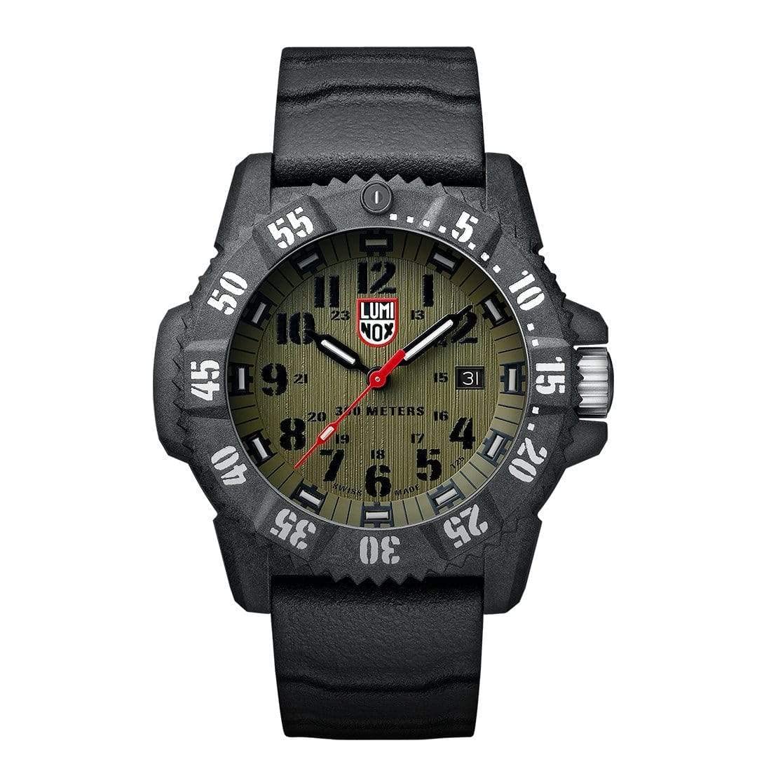 Luminox Master Carbon Seal XS.3813.L Mens Watch 46mm - Automatic Watch in Black/Green Date Function 300m Water Resistant Sapphire Glass