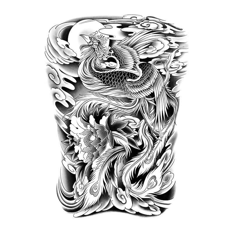 2 Pieces Of Full Back Tattoo Stickers Waterproof Long-Lasting Herbal Simulation Semi-Permanent Tattoo Large Picture Stickers