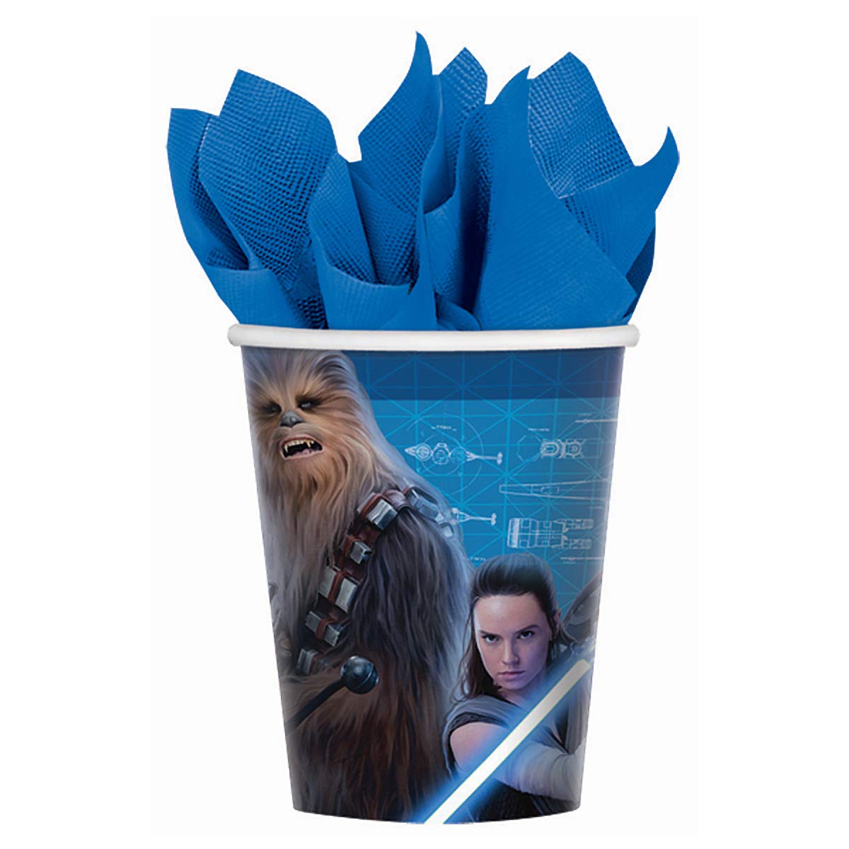 amscan Tableware Star Wars Episode 8" Cups, 9 oz., Party Favor, Multicolor