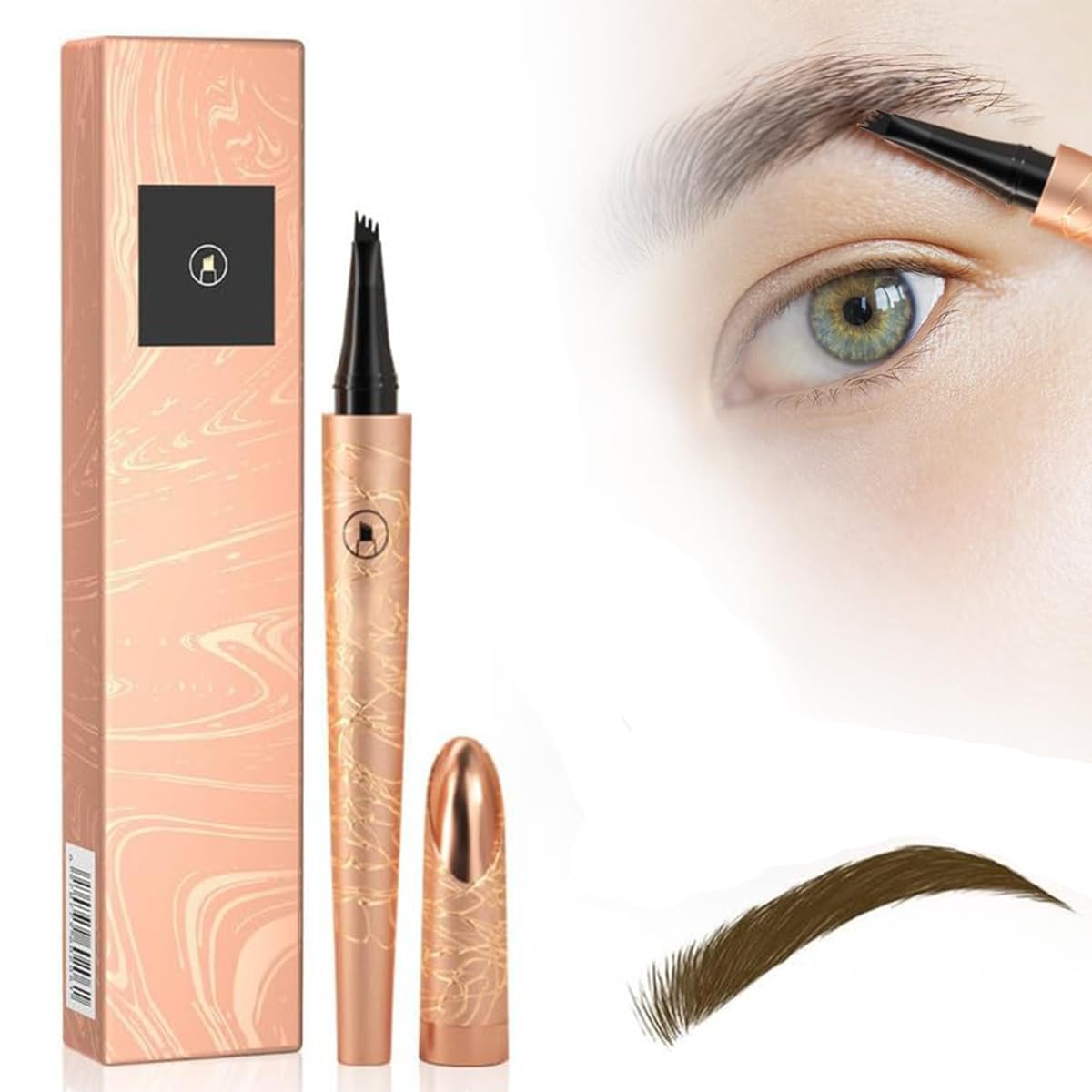 Generic 3D Microblading Eyebrow Tattoo Pencil 4 Fork Tip,3D Waterproof Magic Eyebrow Pencil Microblading Eyebrow Pencil Natural Makeup Fine Stroke Eyebrow Pencil with Micro-Fork Tip(1pc-Dark Brown)