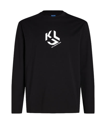 KARL LAGERFELD JEANS, Mens, Regular Monogram Long Sleeve TEE, Black, Small