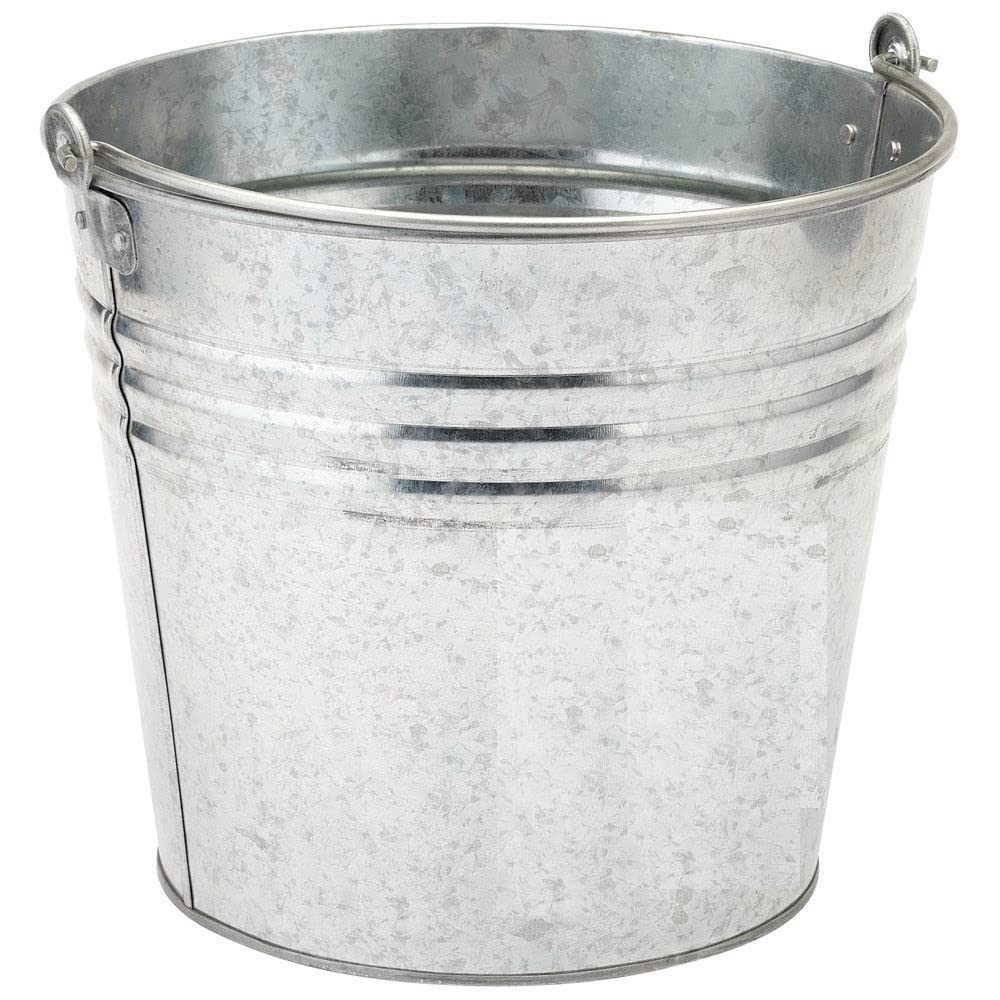 Unibos | HEAVY DUTY | Galvanised Metal Bucket | High Grade Multipurpose | Bucket with Handle | Hot Ash, Home, Garden, Bathroom, Garden Waste etc | Silver | 12 Litre