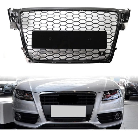 Grille for Audi A4 B8 2009-2012, 1pcs Black Honeycomb Mesh Front Hood Bumper Grill Grille Racing Grille