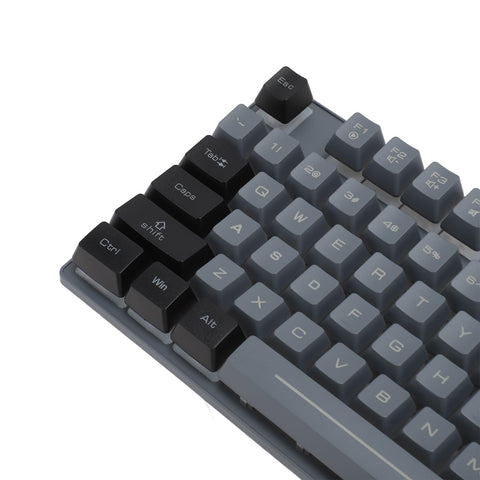ciciglow Gaming Keyboard, 87 Keys Wired Keyboard Easy Connection RGB Backlit Color Multimedia Control Wired Mechanical Keyboard ABS Keycaps