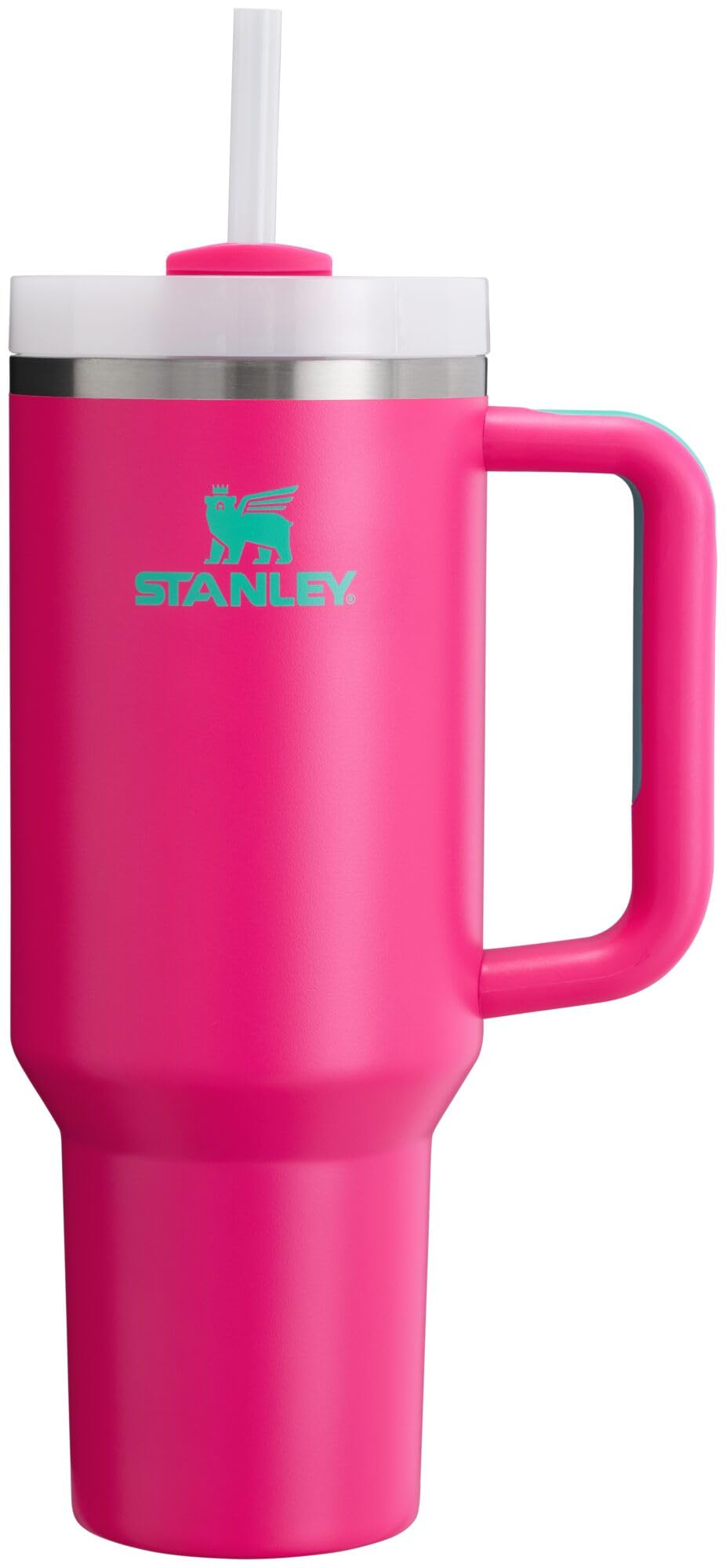 Stanley Quencher H2.0 Tumbler with Handle and Straw, 1180 ml, 3-Way Screw Lid, Compatible with Travel Cup Holders, Stainless Steel Insulated Mug, BPA Free, Passion Pink