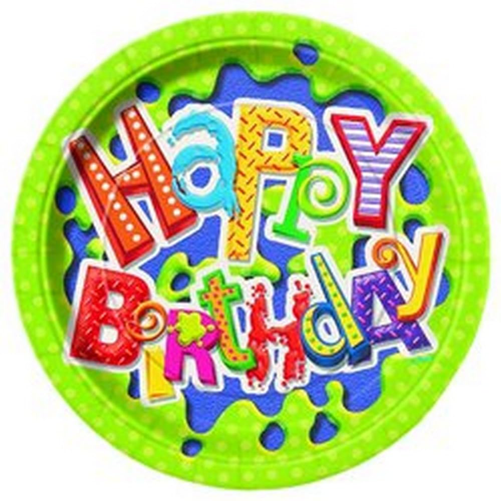 Birthday Splash Party Dessert Plates, 8 Ct.