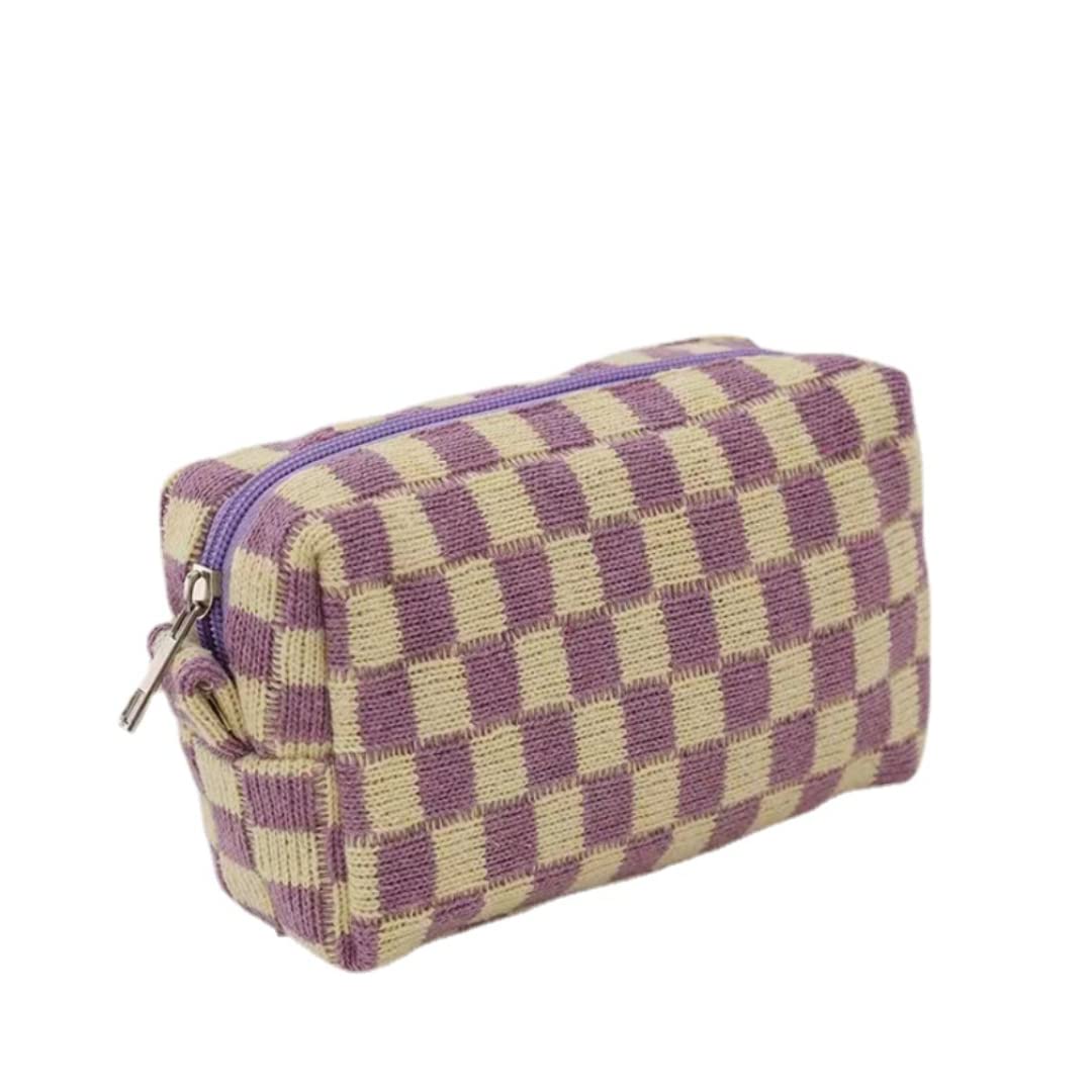 XPONNI Small Cosmetic Bag Cute Makeup Bag Y2k Accessories Aesthetic Make Up Bag Y2k Purse Cosmetic Bag for Purse, Purple