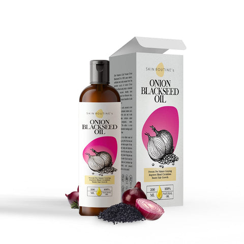 Skin Routine's Onion Black Seed Oil For Hair | For Promoting Hair Growth, Controlling Hair Fall & With The Goodness of Pure Red Onion Extract and Pure Black Seed Extract | 200 ml
