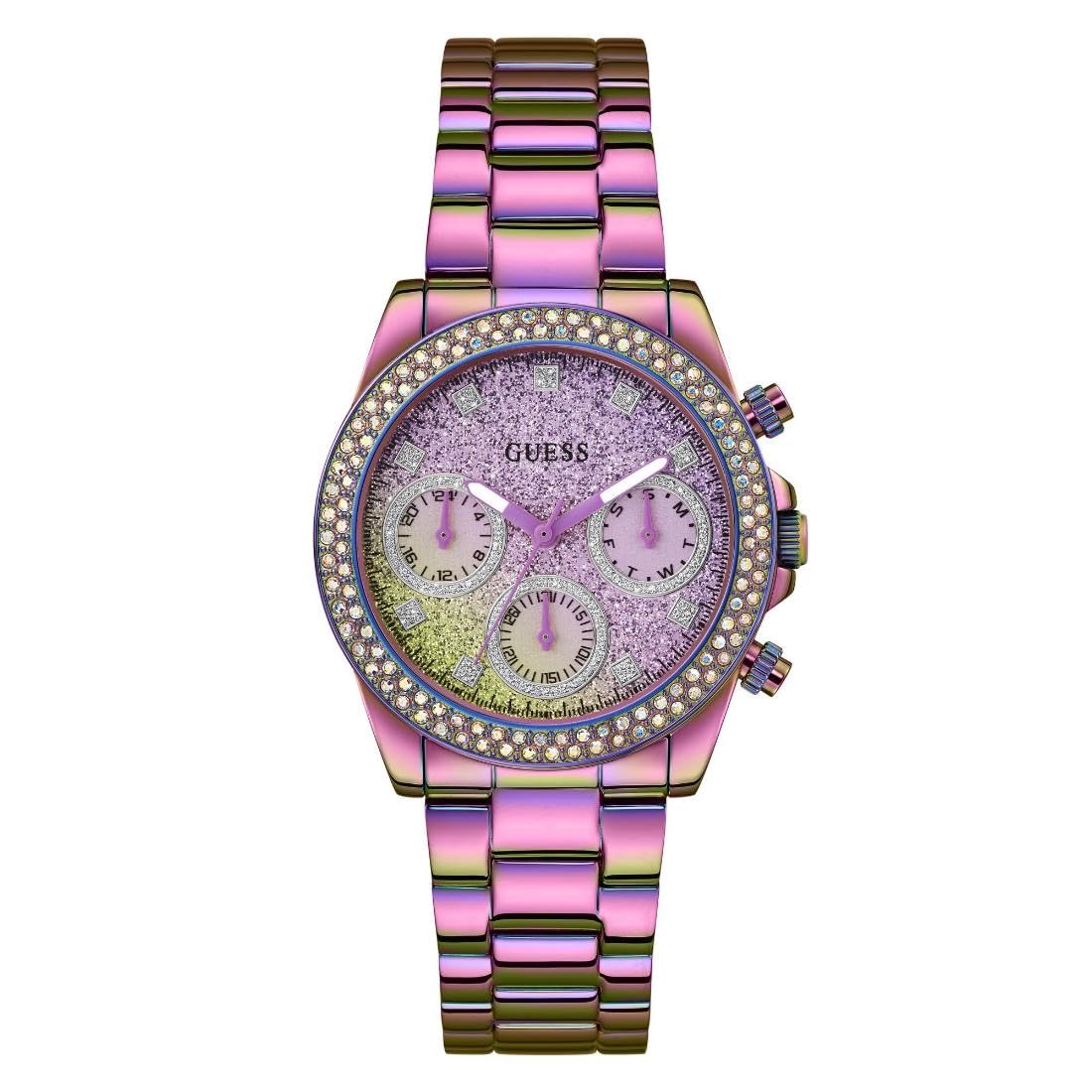 GUESS Women's 38mm Watch - Iridescent Bracelet Iridescent Dial Iridescent Case