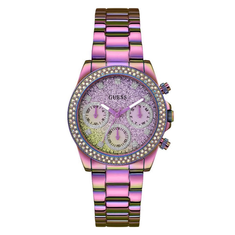 GUESS Women's 38mm Watch - Iridescent Bracelet Iridescent Dial Iridescent Case