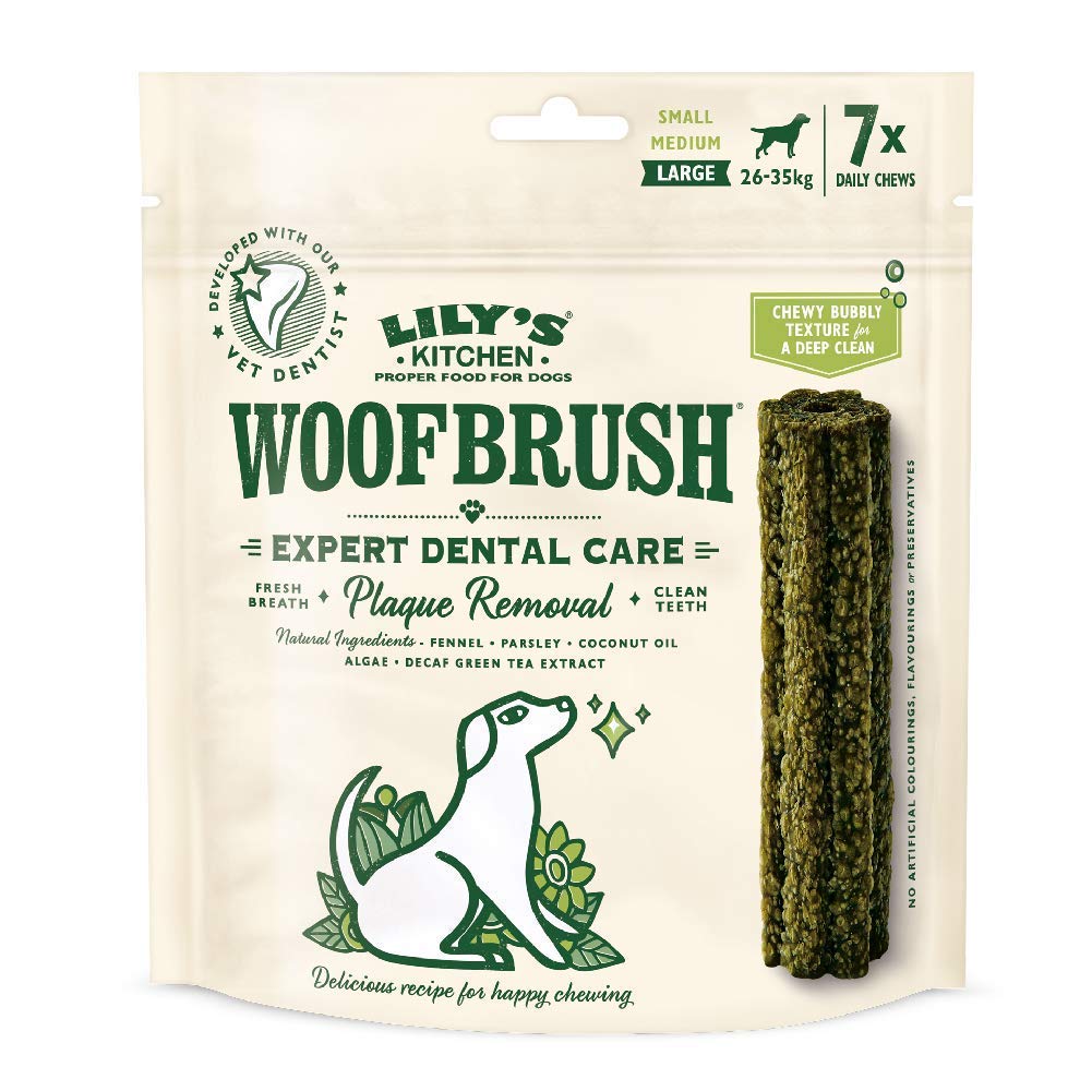 Lilys Kitchen* Woofbrush Dog Dental Sticks Chews Treats Bulk Supply of 35 (Large Dogs)