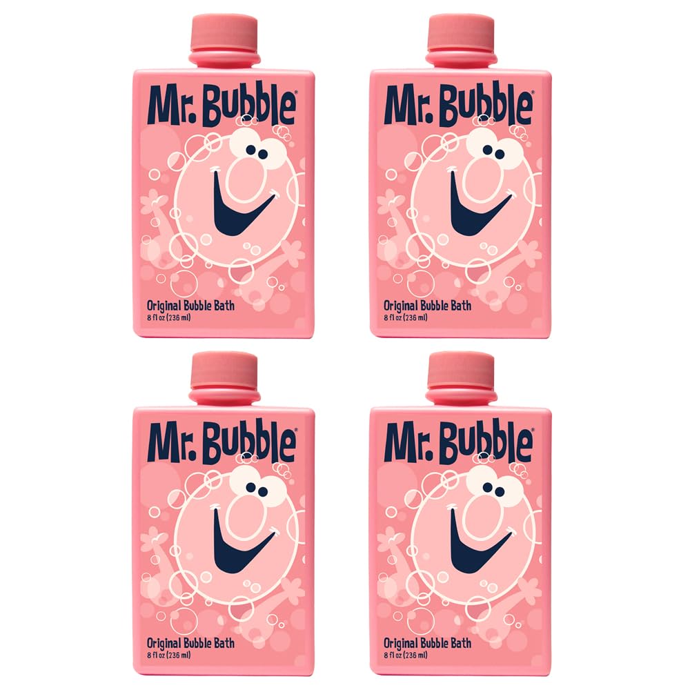 Mr. Bubble Original Bubble Bath, Bubblegum Scent, 8 oz Retro Bottle, 4-Pack