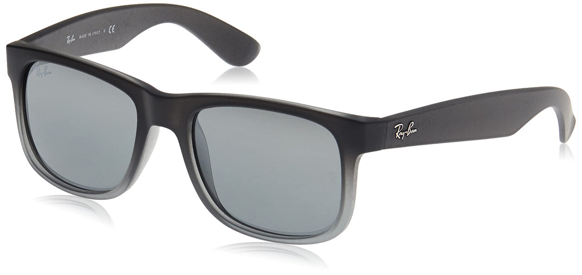 Ray-Ban RB4165 Justin Wayfarer Non-Polarized Sunglasses, Grey (852/88 Transparent Grey ), Large (Manufacturer Size: 54)