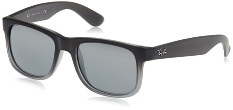 Ray-Ban RB4165 Justin Wayfarer Non-Polarized Sunglasses, Grey (852/88 Transparent Grey ), Large (Manufacturer Size: 54)
