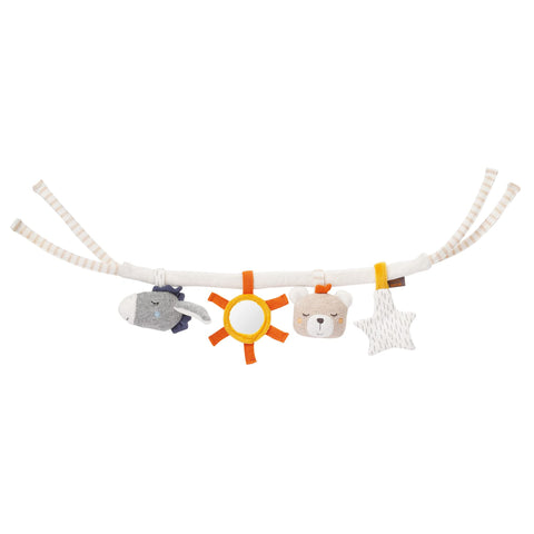 Fehn FehnNatur Pram Chain Toy - Mobile Chain with Figures for Hanging on Pram, Baby Seat or Cot - Accessories for Babies and Children from 0+ Months with Organic Cotton