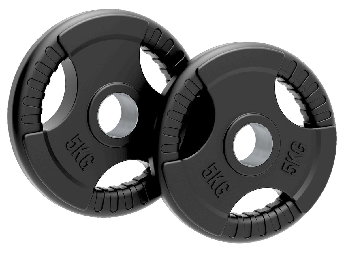 Olympic Weight Plates, 1.25kg - 25kg - Rubber Tri-Grip Barbell Weight Sets, Powerlifting & Bodybuilding Weights - Home Gym Equipment for Strength Training & Workouts by Body Revolution