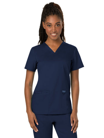 Cherokee Women's V-Neck Top, Navy, XX-Small