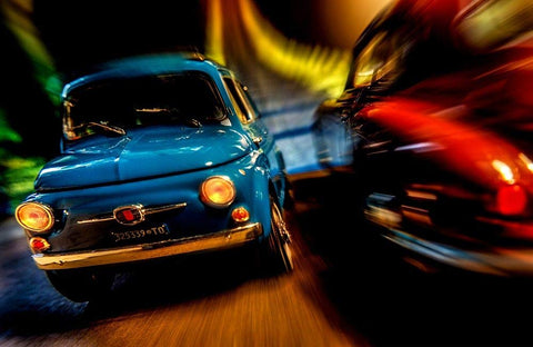 Posterazzi PDXJLD02XSMALL Cars in Action - Fiat 500M Photo Print, 24 x 15, Multi