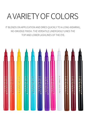 BestLand 12 Colors Matte Liquid Eyeliner Set Rainbow Colorful Neon Eyeliner Pencil Pigmented Waterproof Smudgeproof Long Lasting Gel Eye Liner Christmas Makeup Gift Kit for Women (Set E)