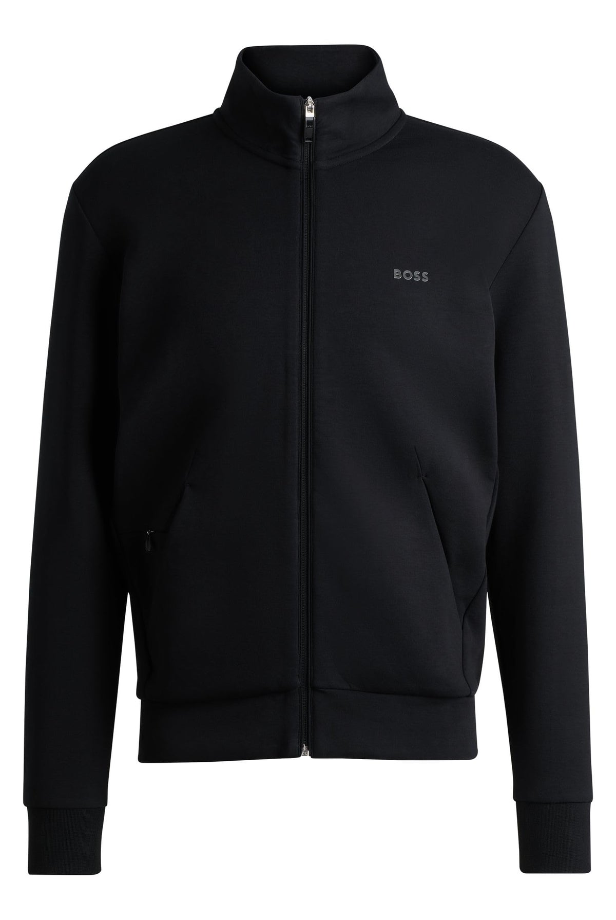 BOSS Mens Skaz Logo-print zip-up sweatshirt in stretch cotton