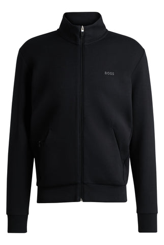 BOSS Mens Skaz Logo-print zip-up sweatshirt in stretch cotton